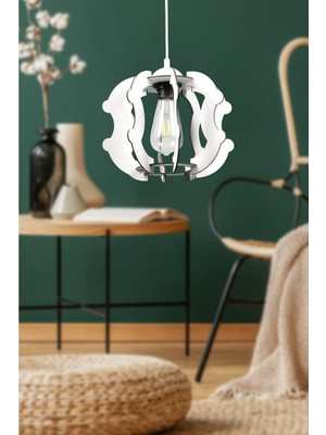 Begüsa Urla Tekli Beyaz Ahşap Avize  No: 4