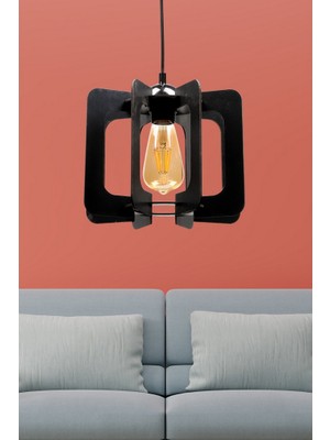 Begüsa Urla Tekli Siyah Ahşap Avize  No: 2