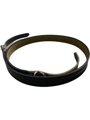 Çakır Siyah Deri Tüfek Askı Kayışı