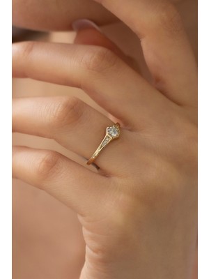 Goldium Altın Tek Taş Yüzük