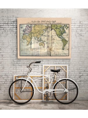 VeraStore Osmanlica-Dunya-Haritasi-Kanvas Tablo