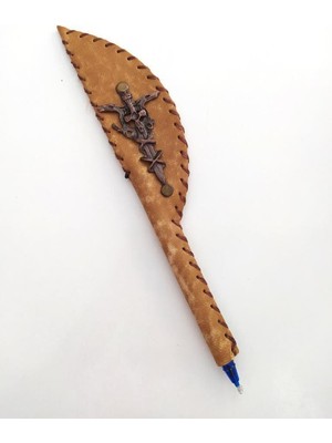 Haç Temalı Deri Tükenmez Kalem