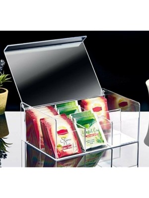 Piyop Çay Kutusu 6 Bölmeli Kapaklı Poşet Bitki Çayı Saklama Kabı