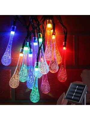Exeo Su Damlası Solar Bahçe Parti Ledi 50 LED Lamba Aydınlatma