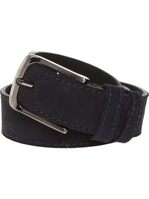 Fabrika Koyu Lacivert Erkek Deri Kemer