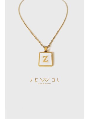 Jewel Z Harfi Kare Gold Altın Kaplama Kolye