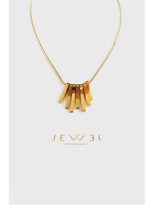 Jewel Ksilofon Model Gold Altın Kaplama Kolye