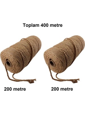 Ideacorp Jüt Halat Ip Dekoratif Hasır Ip Kendir 3 mm 400 Metre