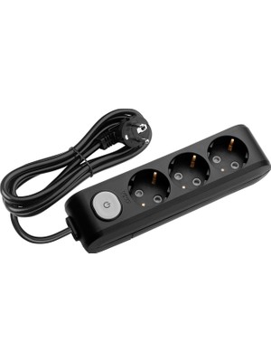 Viko Multi-Let Siyah Anahtarlı Üçlü 5 Metre Kablolu Grup Priz 90137305