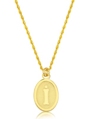 Bilezikci I Harfi Oval Altın Kolye