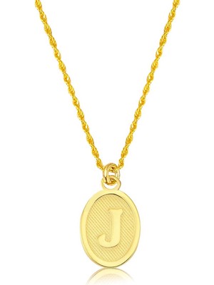 Bilezikci J Harfi Oval Altın Kolye