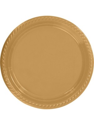 Globalance Parti Aksesuar Gold Plastik Tabak 22 cm 25LI