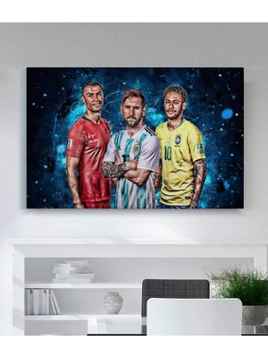 Stella Store Modern Futbol Yıldızı Ronaldo Messi Neymar Kanvas Tablo