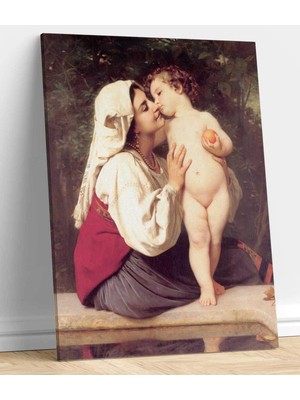 Stella Store William Adolphe Bouguereau Öpücük  Kanvas Tablo