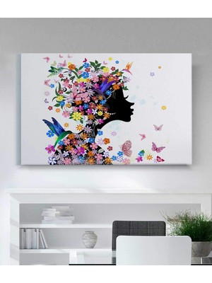 Stella Store Duvar Dekoru Kuş Kelebekler Renkli Çiçek Şapkalar Elbise Kanvas Tablo
