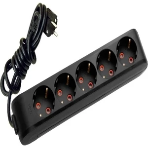 Siyah Beşli Topraklı Grup Priz 5 Metre