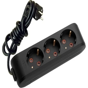 Siyah Üçlü Topraklı Grup Priz 25 Metre