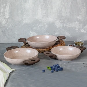 Safran 3 Parça Granit Tava Seti Sahan Set
