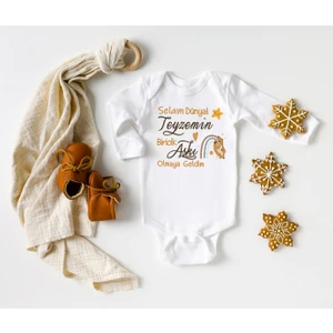 Niles Baby Design For Baby Niles Baby Design For Baby Selam Dünya Teyzemin Biricik Aşkı Olmaya Geldim Yazılı Uzun Kol Zıbın, Hediyelik