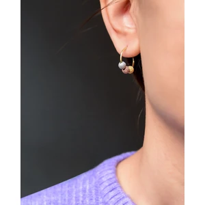 Papatya Silver 925 Ayar Gümüş 3 Renk Dorika Toplu Halka Küpe Tekli