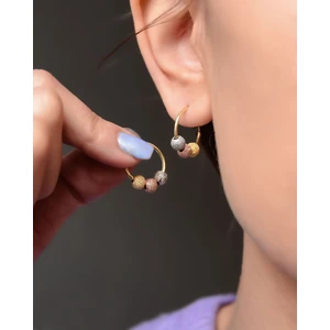 Papatya Silver 925 Ayar Gümüş 3 Renk Dorika Toplu Halka Küpe