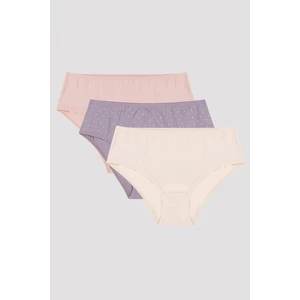 Çok Renkli Kız Çocuk Together Organic 3lü Slip Külot