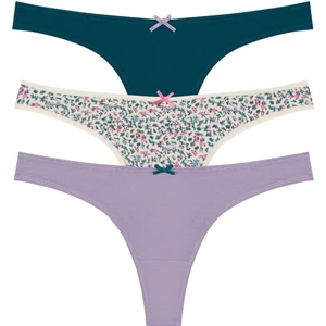 Çok Renkli Liliac Dream 3lü Thong Külot