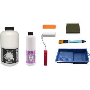 2 Litre Eskimiş Beyaz Boya 500ML Parlak Vernik Set