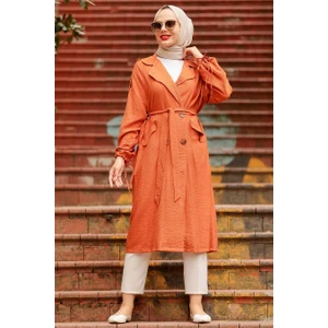  Neva Style - Klasik Yaka Kiremit Tesettür Kap 41060KRMT