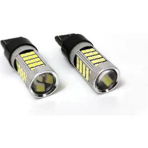 T20 7443 Çift Devre Büyük Dipsiz LED Ampul 66 Ledi Beyaz