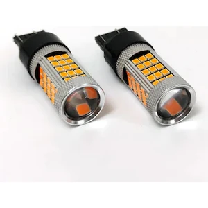 T20 7443 Çift Devre Büyük Dipsiz LED Ampul 66 Ledi Turuncu