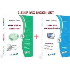 Egem Eğitim Yayınları AÖF Türk Dili ve Edebiyatı 3. Sınıf Güz Dönemi Konu Anlatımlı Soru Bankası