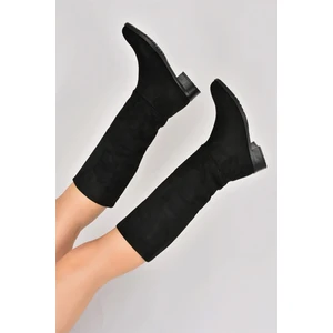 Fox Shoes Siyah Süet Düz Taban Günlük Kadın Çizme L726600902