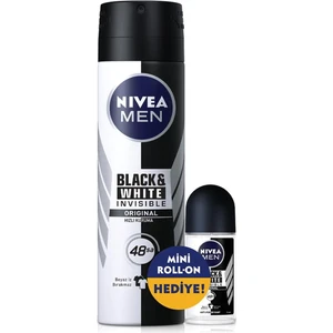 Men Black & White Invisible Erkek Deodorant Sprey 150 ml + Roll-On 25 ml