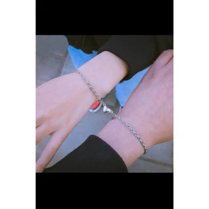 Işıl Aksesuar Mıknatıslı Kalp Sevgili Çift Bilekliği