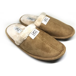 Erkek Terlik Içi Yünlü Ağzı Kürklü Yumuşak Ev Terlik