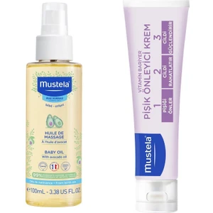 Baby Oil Masaj Yağı 100 ml ve Mustela Vitamin Barrier Cream 1.2.3 Pişik Kremi 100 ml