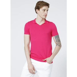 Polo Studio X Fabrika V Yaka Basic Fuşya Triko