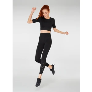 Naples Kısa Kol Crop Top Econyl Siyah