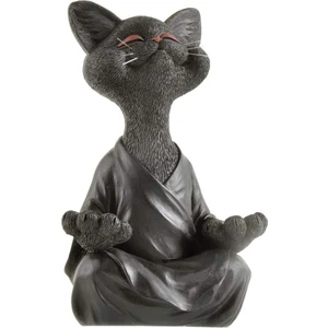 Dekoratif Yoga Yapan Kedi Biblo Meditasyon Kedi Heykeli Ev Dekoru