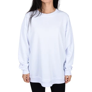 Oversıze Bisiklet Yaka Sweatshirt-Beyaz