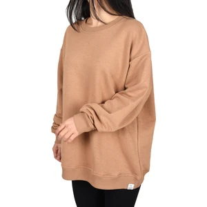 Oversıze Bisiklet Yaka Sweatshirt-Camel