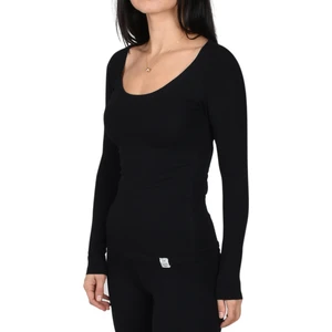 Havuz Yaka Likralı Bluz-Siyah