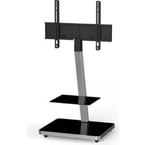 Pl 2710 Blk-Slv-W Tekerlekli 39'' - 65'' Tv LED & LCD Televizyon Sunum Sehpası ( Siyah Gümüş )