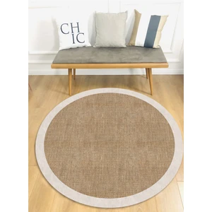 Decomia Home Dijital Baskılı Kaymaz Taban Yıkanabilir Bej Çerçeveli Salon Koridor Mutfak Jüt Halı PASPAS-D7024