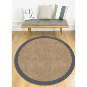 Decomia Home Dijital Baskılı Kaymaz Taban Yıkanabilir Antrasit Çerçeveli Salon Koridor Jüt Halı PASPAS-D7026