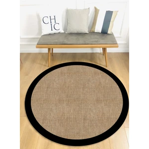Decomia Home Dijital Baskılı Kaymaz Taban Yıkanabilir Siyah Çerçeveli Salon Koridor Jüt Halı PASPAS-D7027