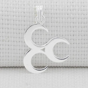 Üç Hilal Tasarımlı Parlak 925 Ayar Gümüş Kolye Ucu