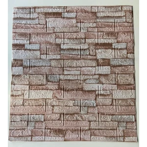 Renkli Duvarlar Karışık Renk Taş Desen Kendinden Yapışkanlı 3D Duvar Kağıdı Panel