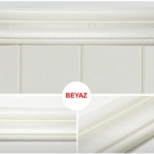 Renkli Duvarlar Beyaz 8cm x 220CM 4 Adet Yapışkanlı Çıta Çerçeve Esnek Süpürgelik